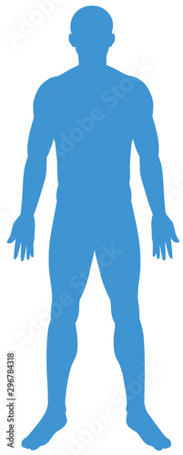 Silhouette human man on white background