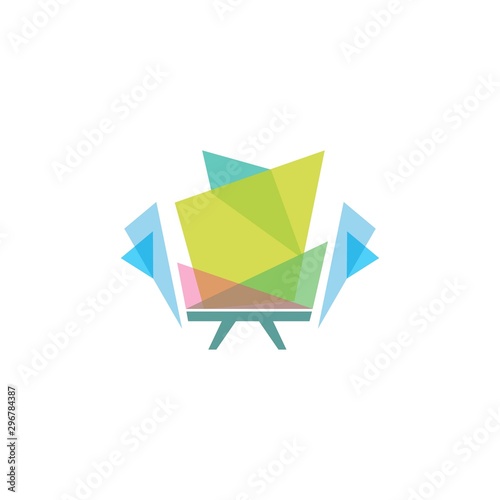 Best simple vector colorful furniture logo photo