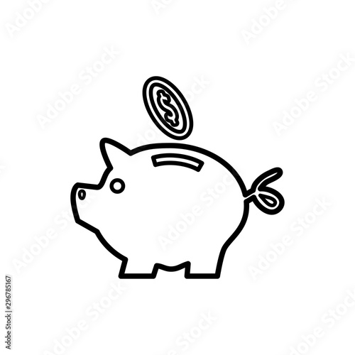 piggy bank icon vector flat style
