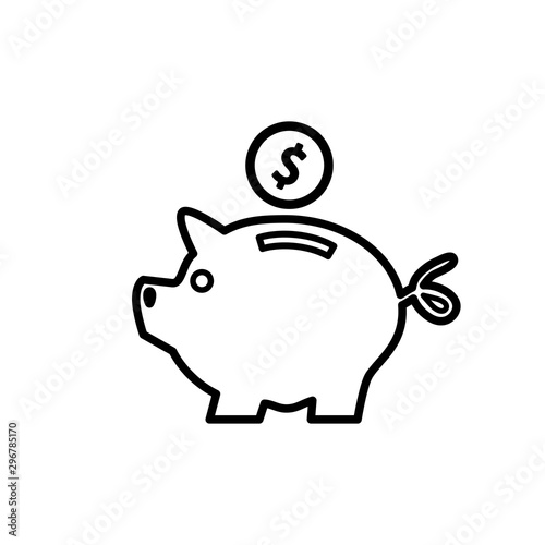 piggy bank icon vector flat style