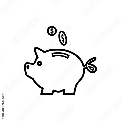piggy bank icon vector flat style