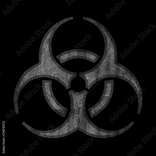 Stone biohazard symbol, clipping path included.