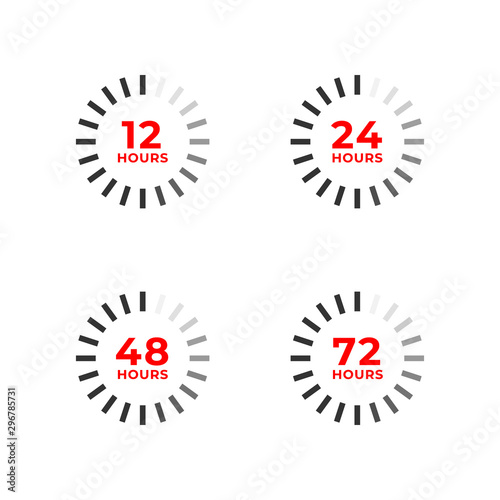 Set color icons of 12, 24, 48, 72 hours