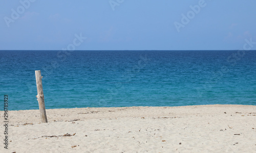 simple background with fantastic landscape with beach and blue o