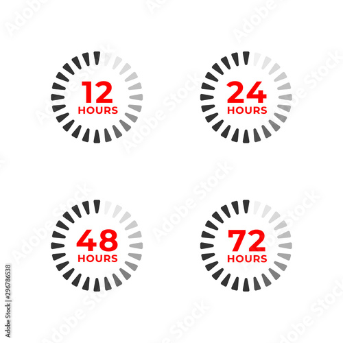 Set color icons of 12, 24, 48, 72 hours