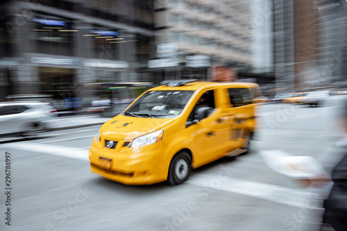 blurred taxi
