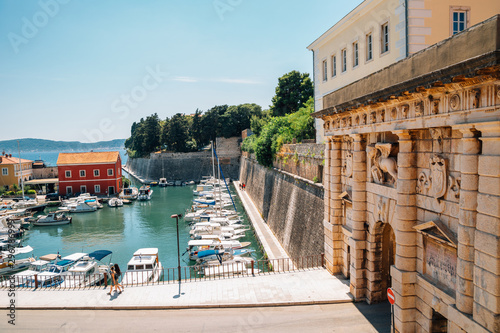 Land Gate and marina in Zadar, Croatia photo