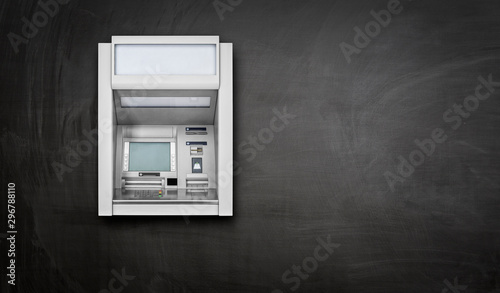Atm Machine on black background