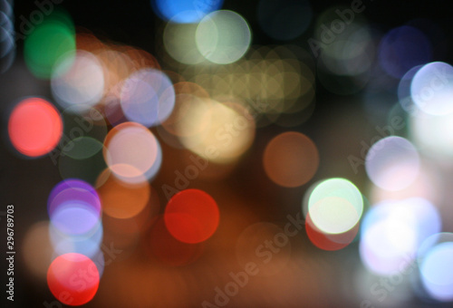 circle colorful lights at night © kuru