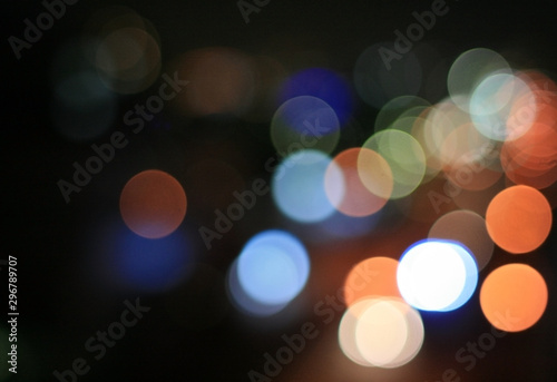 circle colorful lights at night © kuru