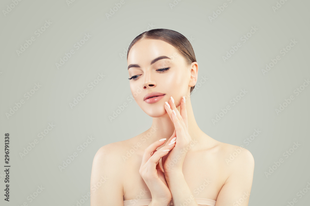 Cute young beautiful face. Pretty woman portrait Cute young beautiful face. Pretty woman portrait