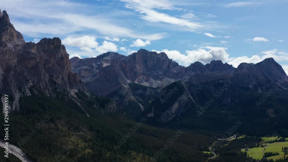 San Cassiano mountains, aerial shot, wonderful, magical. Scenery stunning. San Cassiano mountains, aerial shot, wonderful, magical. Scenery stunning.