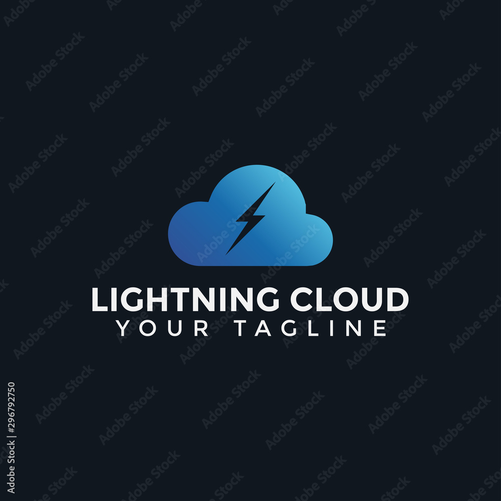 Cloud and Lightning Thunder Electric Power Logo Design Template Cloud and Lightning Thunder Electric Power Logo Design Template