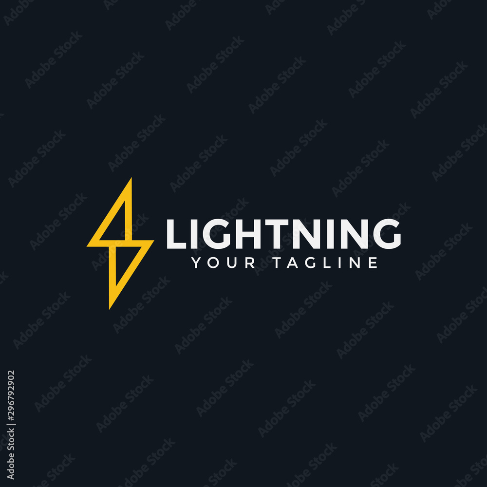 Fototapeta premium Lightning Bolt Thunder Electric Power Energy Logo Design Template