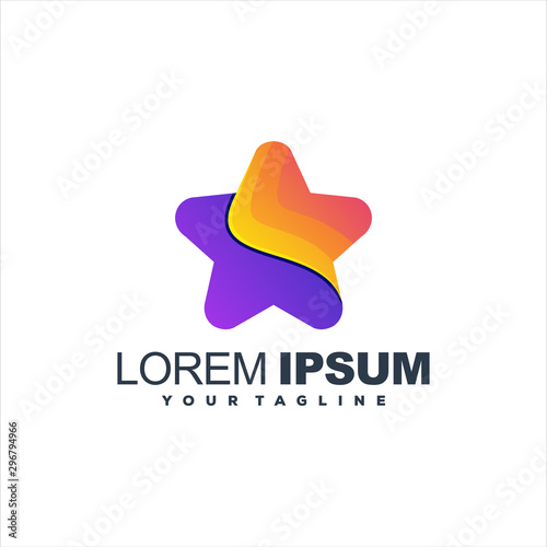 awesome star gradient logo design
