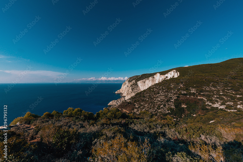 Greece, Zakynthos,Panoramic view,Perfect sand beach and turquoise water