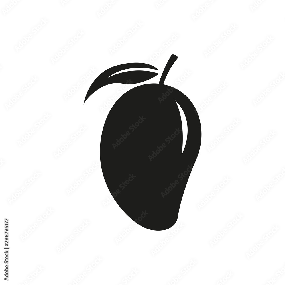 mango vector. mango silhouette isolated on white background Stock