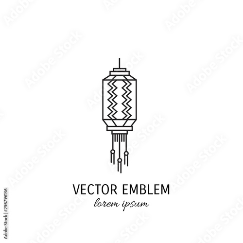 Vector set of asian street and chinese holiday lanterns