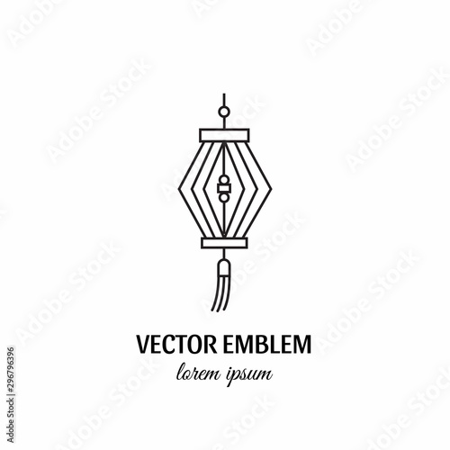 Vector set of asian street and chinese holiday lanterns