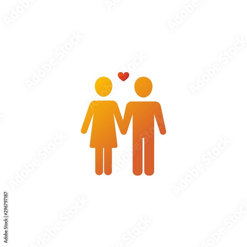 Romantic relationship simple vector icon