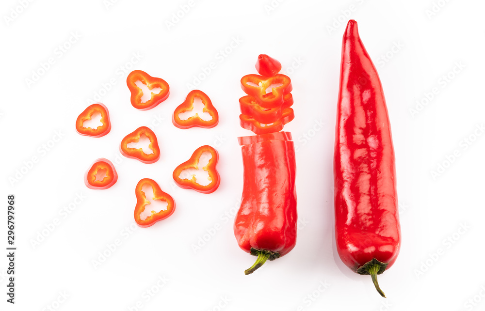 Fresh red pepper on white background Fresh red pepper on white background