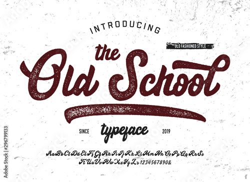 Vintage Brush Font. Retro Typeface. Vector Illustration.
