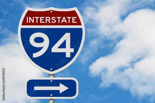 I-94 interstate USA highway road sign photo