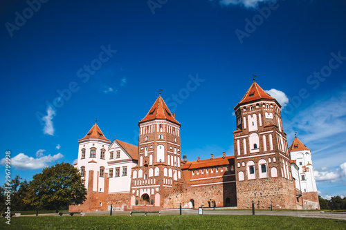 Mirskiy castle. Medieval Mirskiy castle in Mir. Grodno region. Historic castle in Belarus.