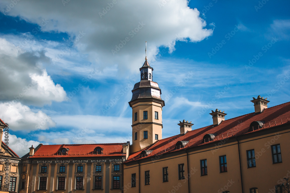 Fototapeta premium Mirskiy castle. Medieval Mirskiy castle in Mir. Grodno region. Historic castle in Belarus.