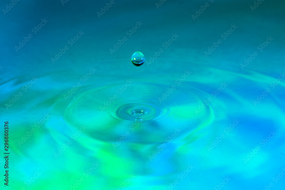 Amazing macro highspeed shot of colorful waterdrops