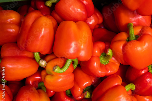 Bright colorful bell peppers. raw, plant-based diet. vegan or vegetarian food background