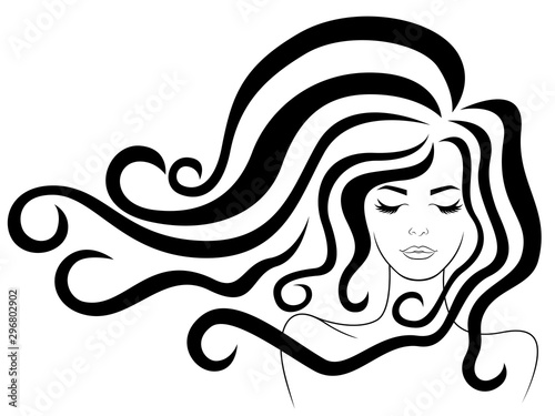 Beautiful woman with luxury hair in flow