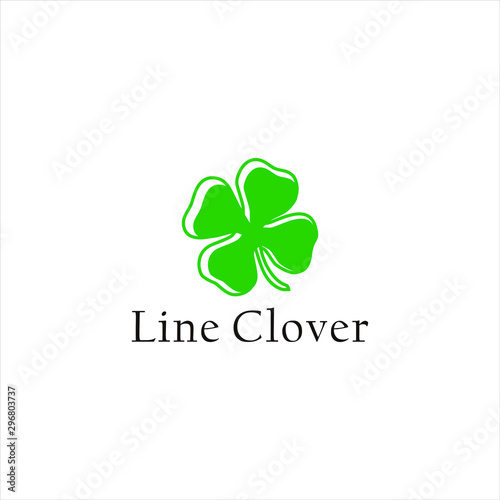 simple modern clover leaf  in green color vector for logo design template or symbol of good luck 