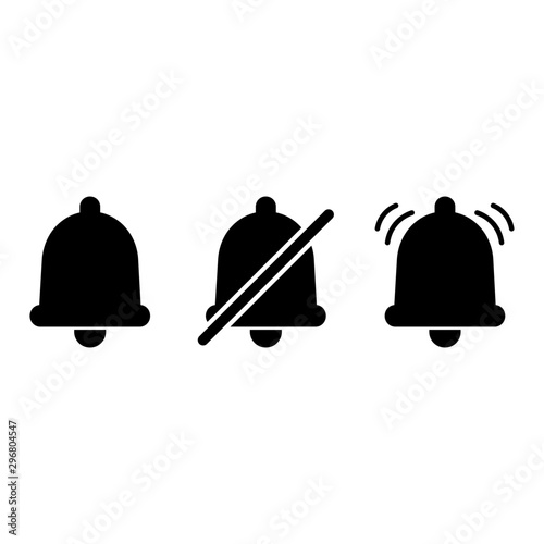 set of notification bell icon. alarm isolated on white background. vector Illustration. 