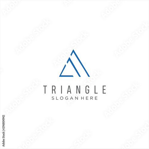 Abstract Triangle letter M A AM Logo Design vector logotype . Line Triangle creative simple logo design template. Universal geometric symbol 