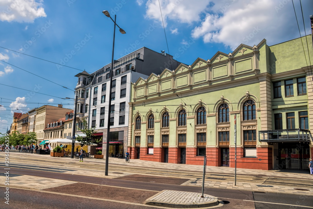 Naklejka premium steintorplatz in halle an der saale, deutschland