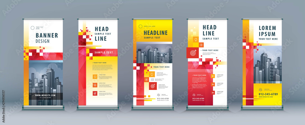 Business Roll Up Set. Standee Design. Banner Template Business Roll Up Set. Standee Design. Banner Template