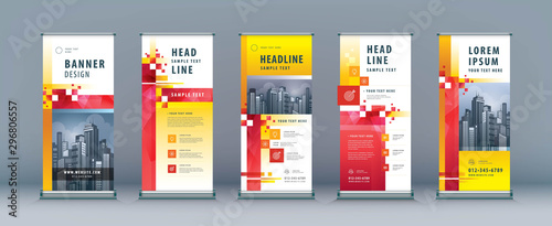 Business Roll Up Set. Standee Design. Banner Template