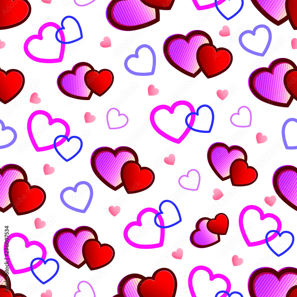 Seamles pattern with hearts.
