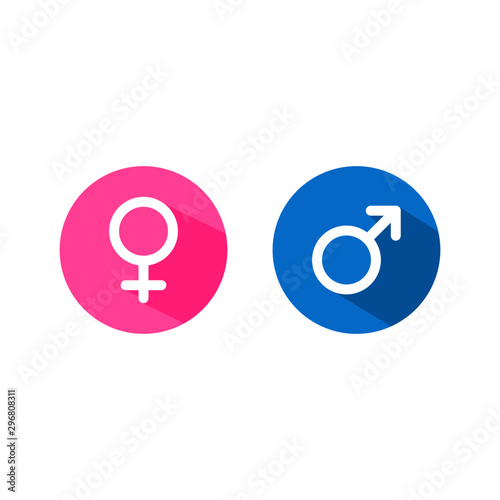 gender icon. male and female symbols isolated on white background. vector Illustration.