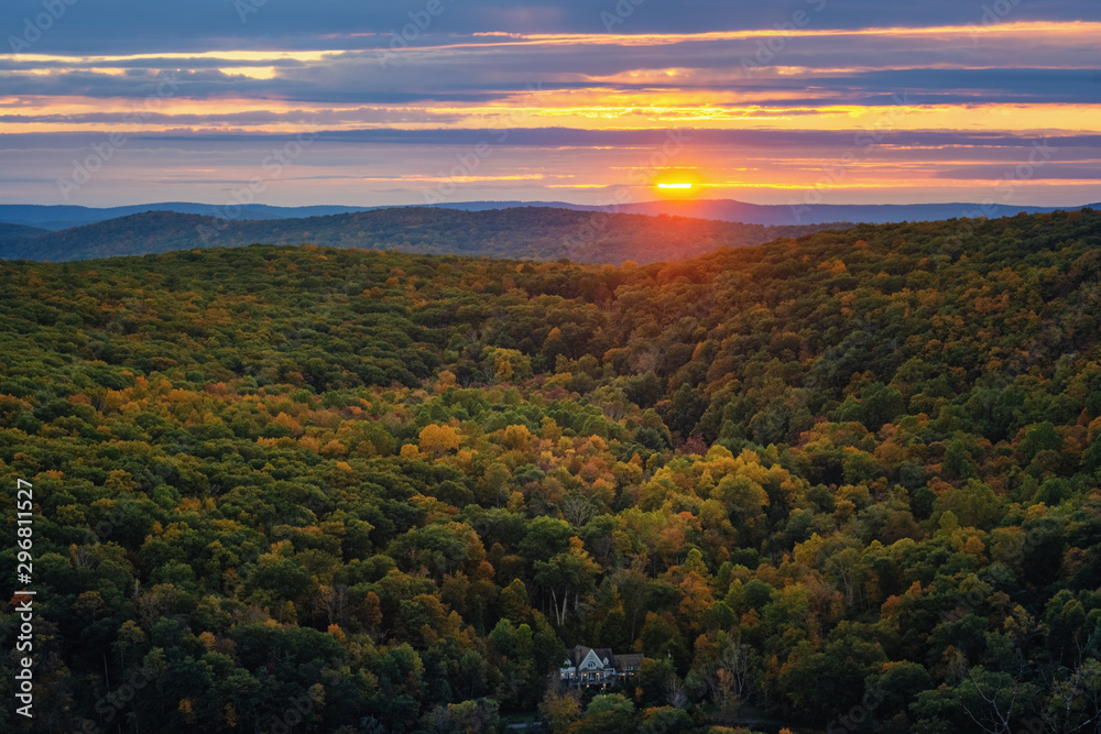 Fall scenic view of the rolling hills of Connecticut. The Northeast Fall scenic view of the rolling hills of Connecticut. The Northeast