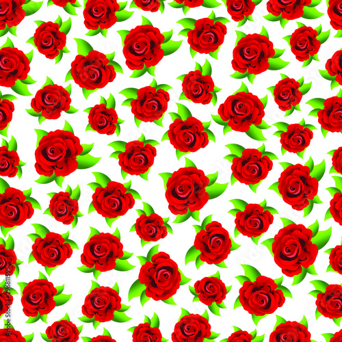 Seamless pattern. Design with red floral elements for paper deign texture or presents