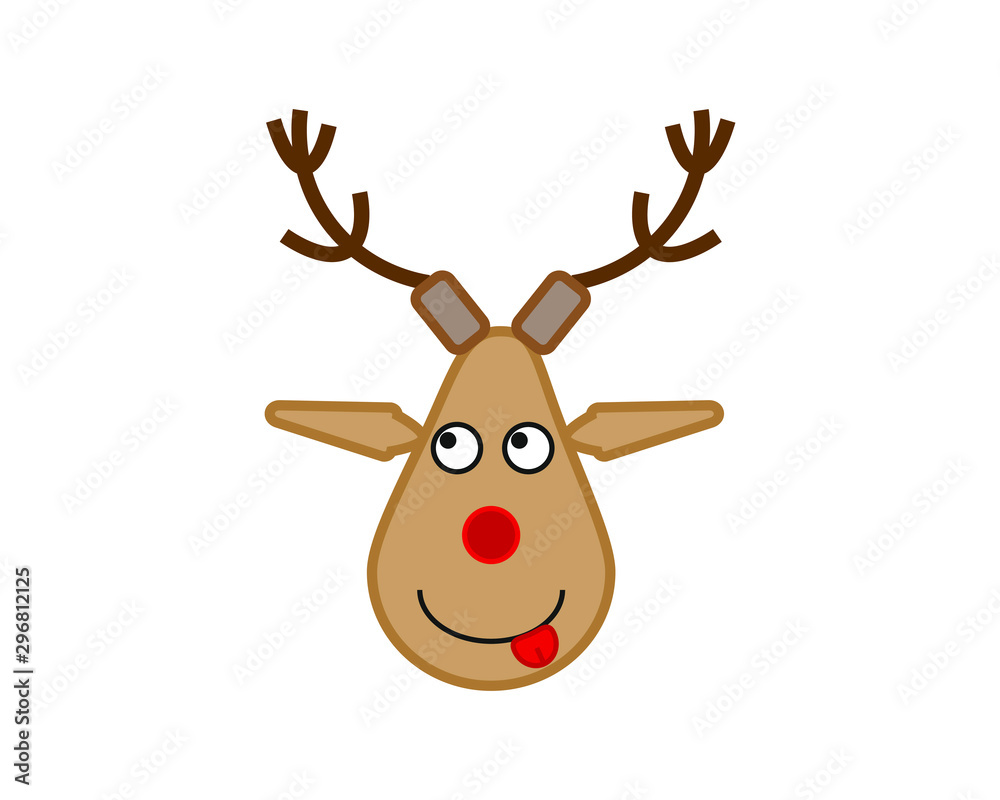 funny reindeer shaped christmas icon funny reindeer shaped christmas icon