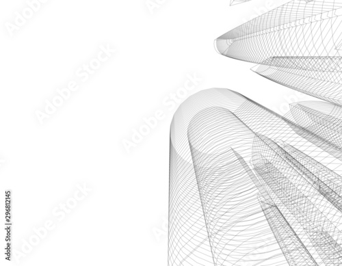 Concept 3d architecture building, vector illustration