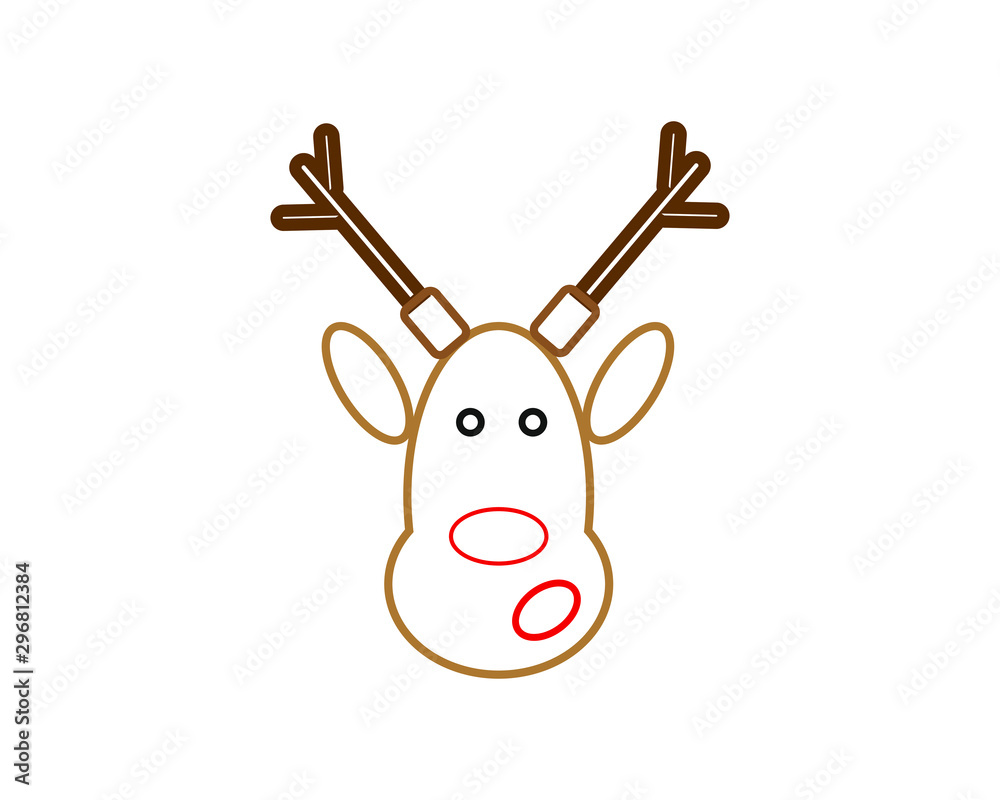funny reindeer shaped christmas icon funny reindeer shaped christmas icon