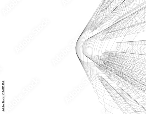 Concept 3d architecture building, vector illustration