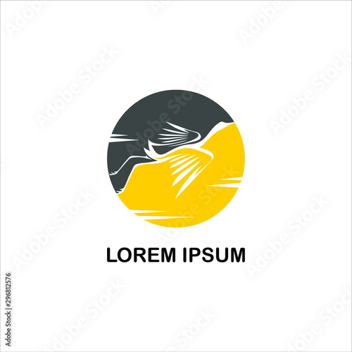 modern stork logo for stamp