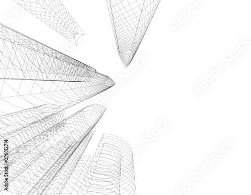 Concept 3d architecture building, vector illustration