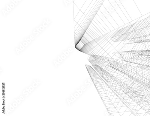 Concept 3d architecture building, vector illustration
