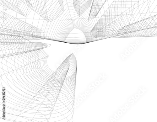 Concept 3d architecture building, vector illustration